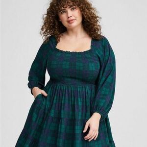 NWT Torrid size 2 Plaid Green and Blue Plaid Women's Dress